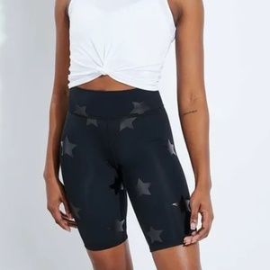 NEW Terez NEW YORK  Star Foil UpLift Bike Shorts  MEDIUM